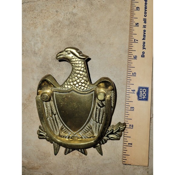 Mid Cent Door Knocker American Eagle & Shield Federal Style Vintage Solid Brass - Picture 1 of 4